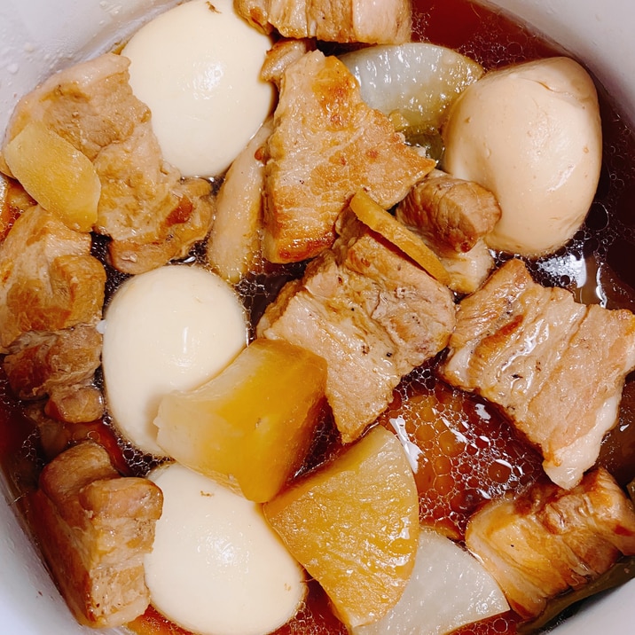 豚バラ角煮、大根、卵入り(電気圧力鍋)